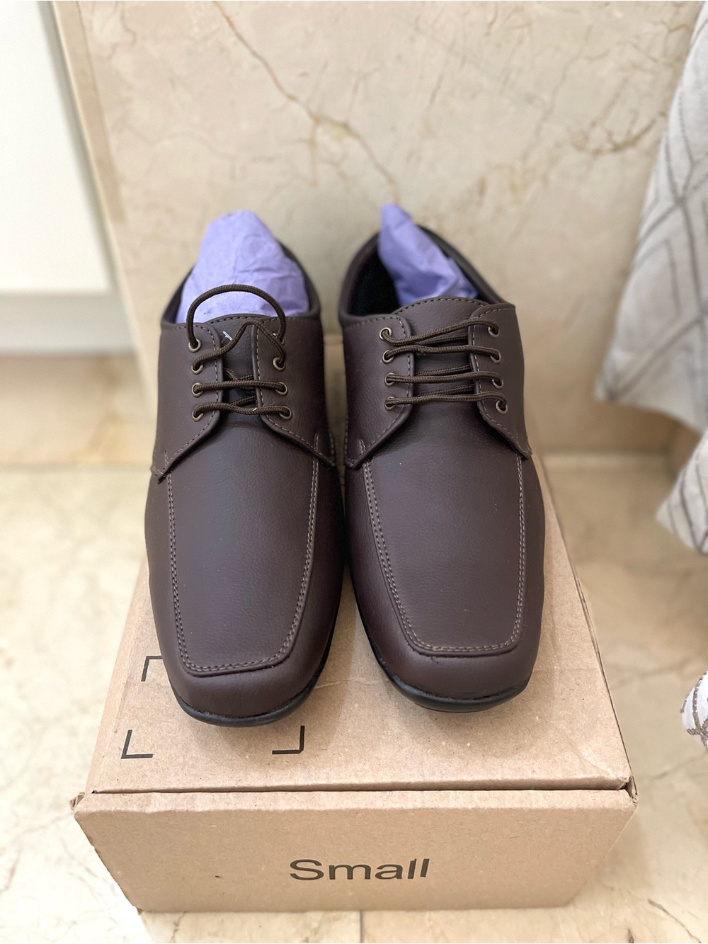 Men's Brown Lace-Up Derby Shoes – Sleek Formal Comfort